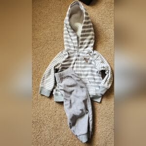 Carter's Gray Striped Kids Matching Set